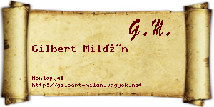 Gilbert Milán névjegykártya