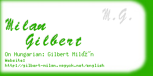 milan gilbert business card